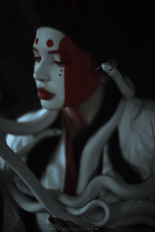 dark, art, horror, portrait, fine-art, cosplay, sfx,  Б е л ы е   з  м е и  фото превью