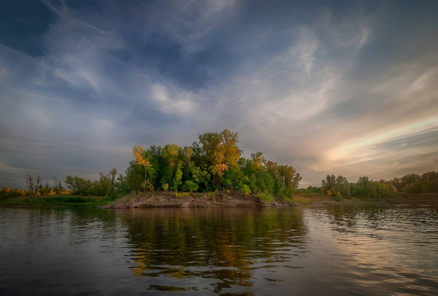 сентябрь, ахтуба, протока, берег, вечер, Сергей Аникин