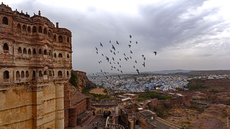 Форт, Мехрангарх, Джодхпур, Голубой город, Индия, Mehrangarh, india, Jodhpur, достопримечательность, тур, поездка, экскурсия, путешествие, Форт Мехрангарх в Джодхпуре (Голубой город). Индия. фото превью