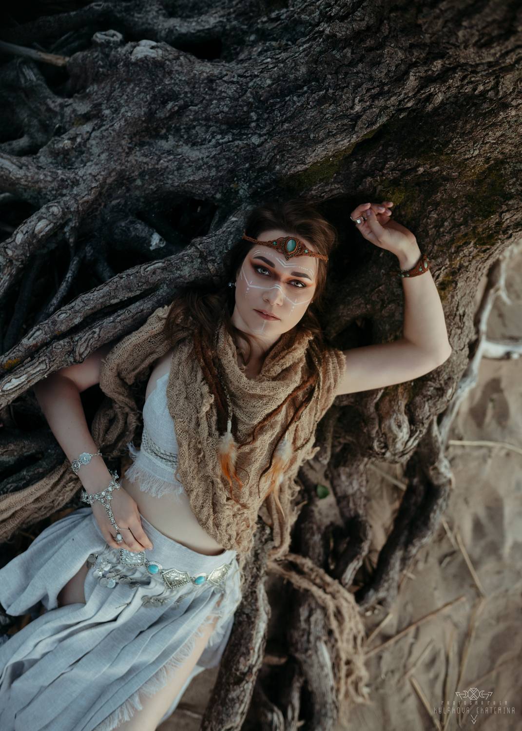 девушка, портрет, корни, дерево, бохо, этно, Кулакова Екатерина