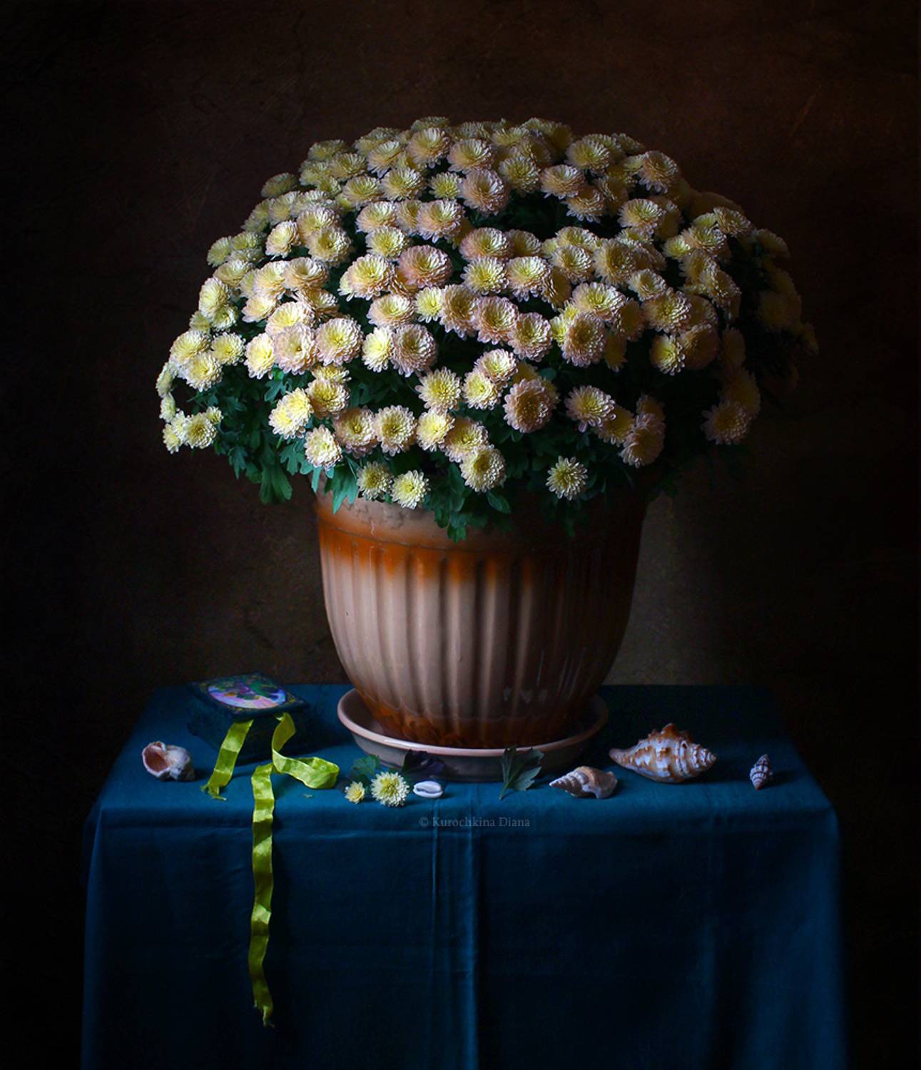 натюрморт, цветы, хризантема, Курочкина Диана