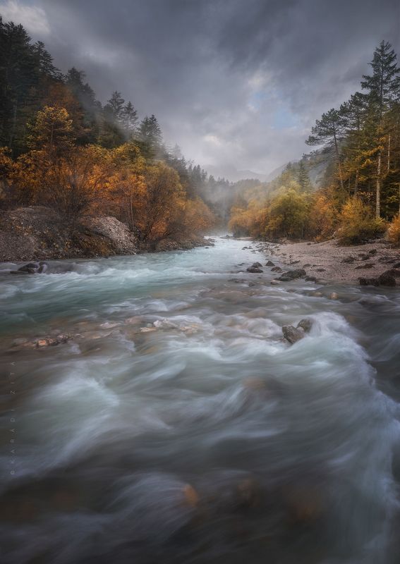 slovenia, sunrise, landscape, longexpo, nikon, autumn, fall, church, river, soca, mountain, clouds, sunset Angry Waters фото превью