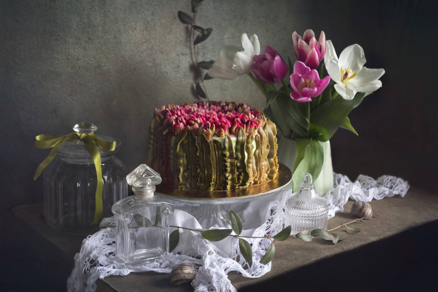 весна, торт, тюльпаны, Зимина Лионелла