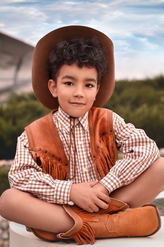 Ковбой, дети, детская съёмка,  портрет Ковбой фото превью