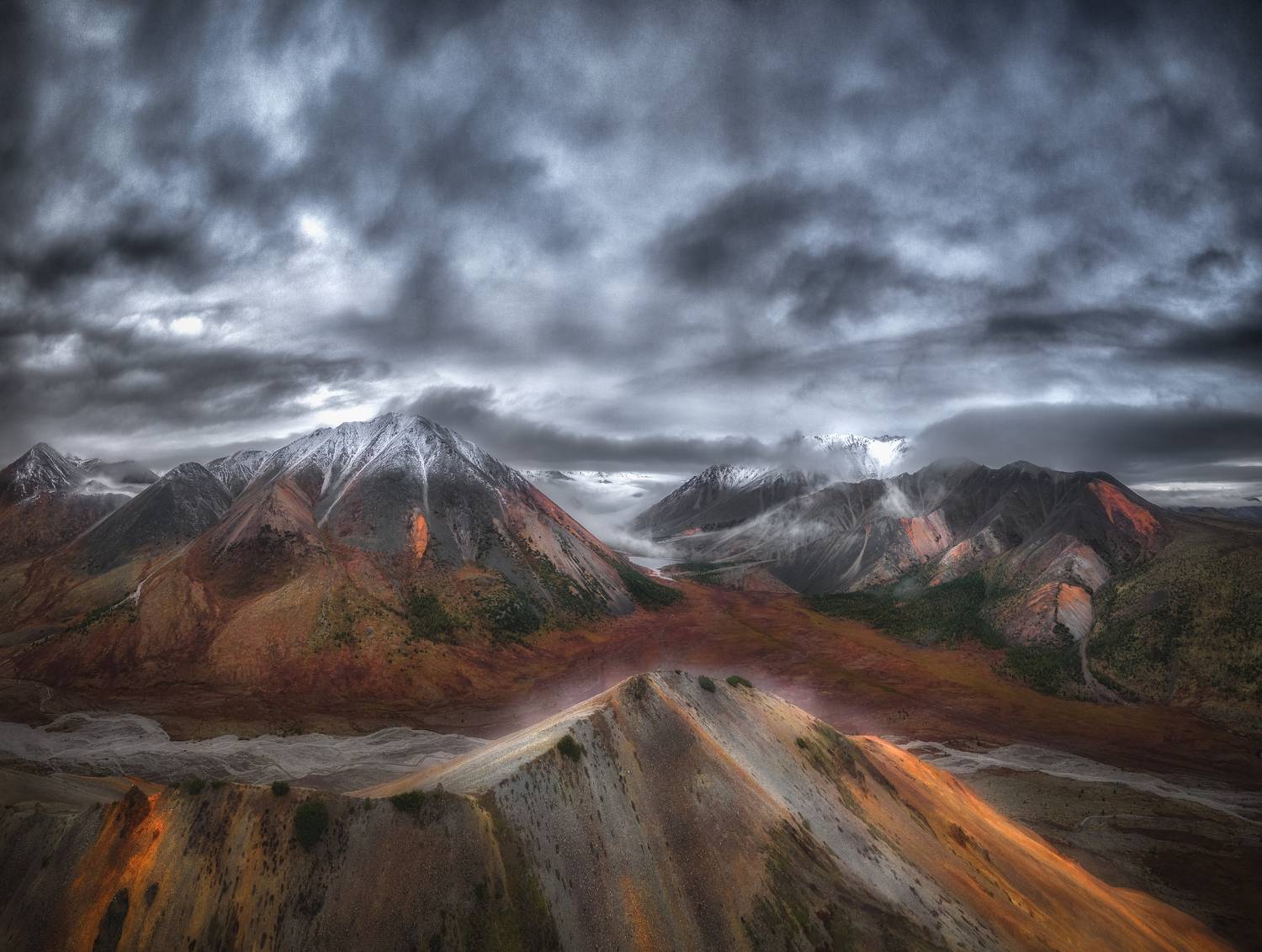 Хребет Черского, Якутия, дроны, аэрофото, aerialphoto, Landscape, aerial landscape, тундра, горы, Россия, осень, осенний пейзаж, Наталия Полякова