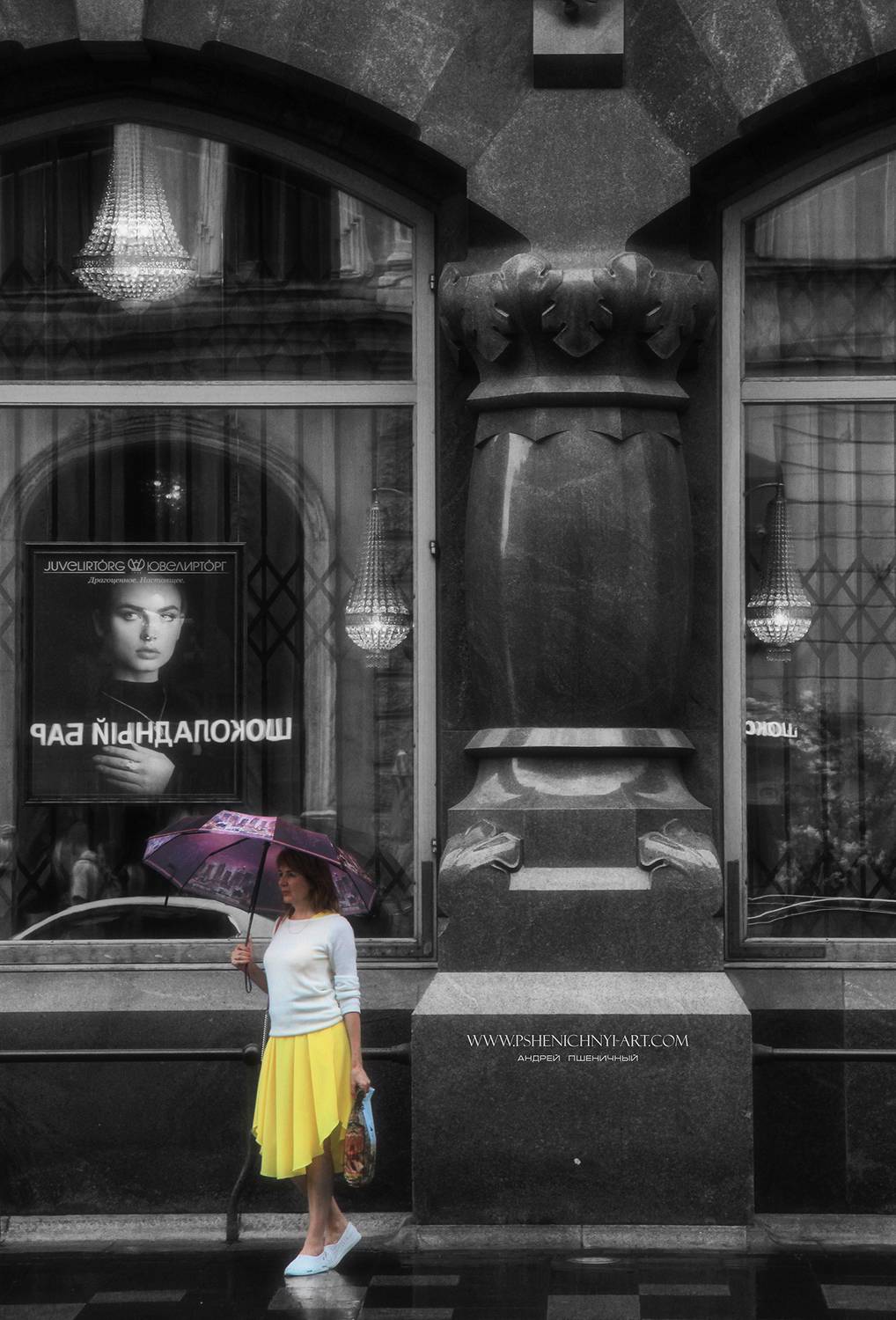 дождь, улица, санкт-петербург, отражение, человек, Пшеничный Андрей