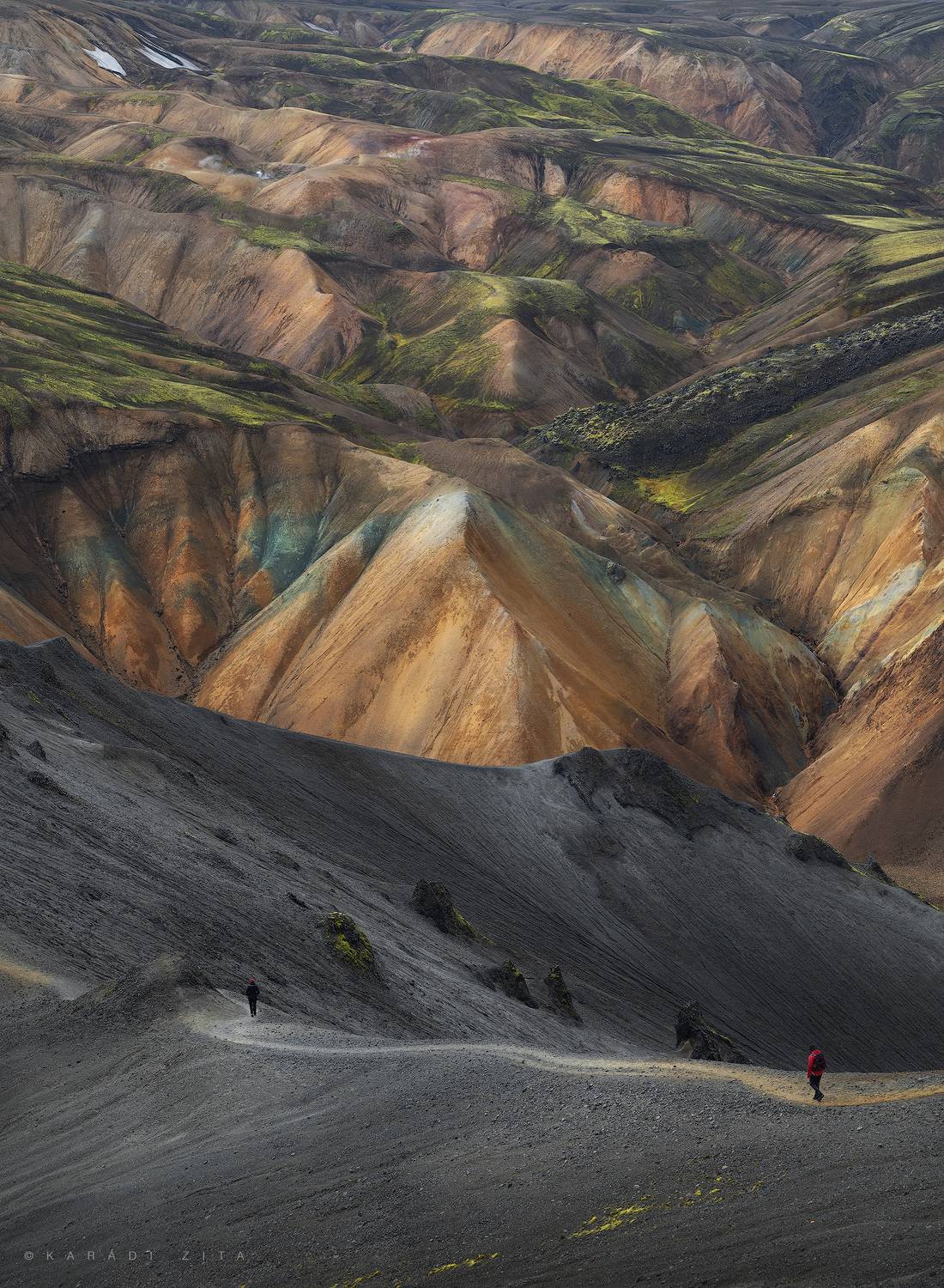 iceland, sunset, landscape, sky, sun, highland, mountains,, Kar&aacute;di Zita