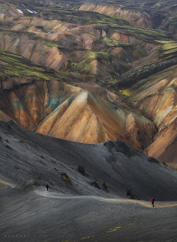 iceland, sunset, landscape, sky, sun, highland, mountains, Walking among the Coloured Mountains фото превью