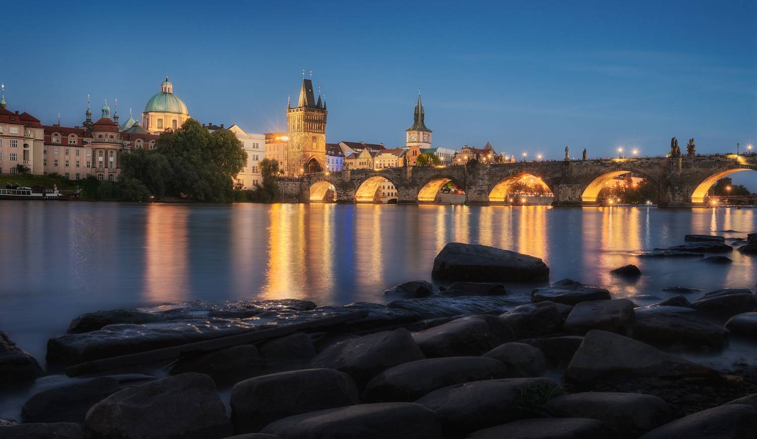 чехия, прага, город, вечер, лето, мост, карлов мост, czechia, czech republic, prague, summer, evening, bridge, charles bridge, city, Эрнест Вахеди