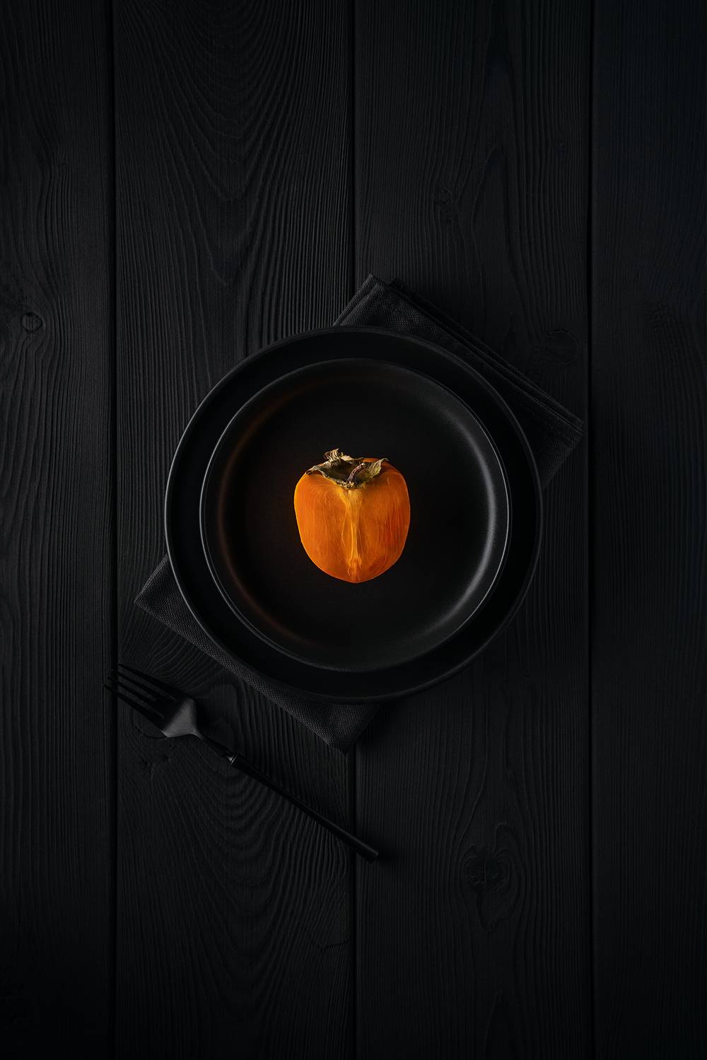 фрукт, ягода, хурма, черный, оранжевый, минимализм, эстетика, ЯR Ольга