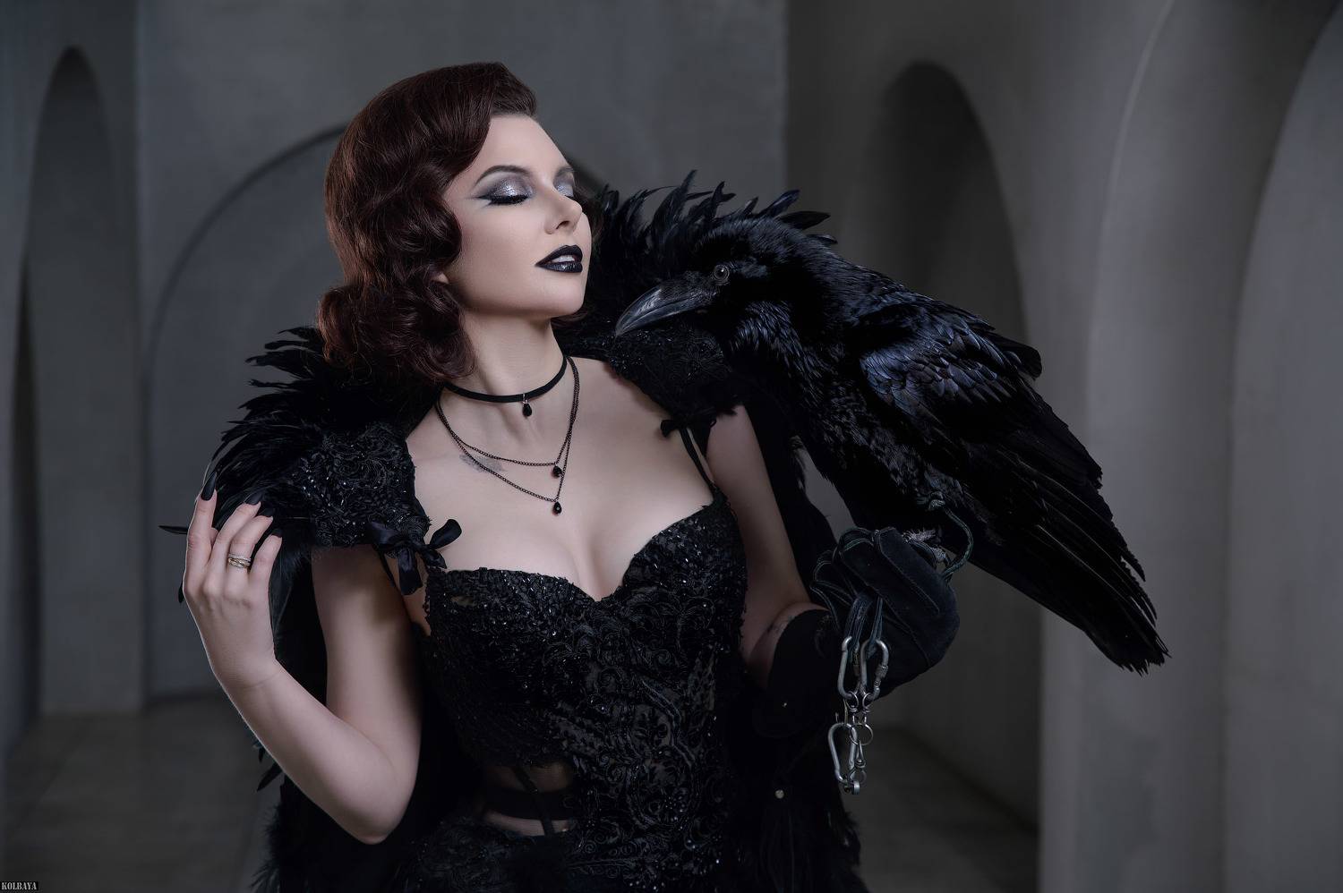 ворон, портрет, Колбая Александр