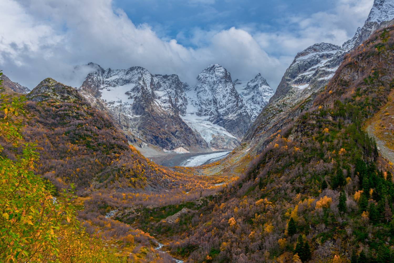 горы, ледник, лес, Anatoly