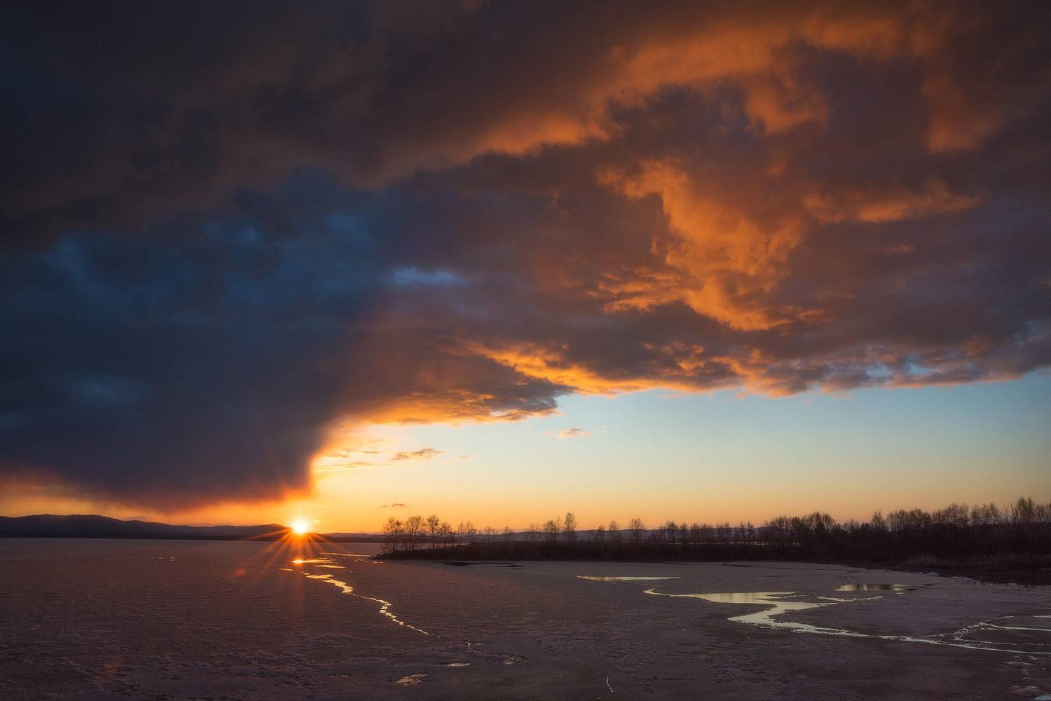 закат, пейзаж, весна, облака, оеро, иртяш, урал, природа, апрель, Гордейко Анна