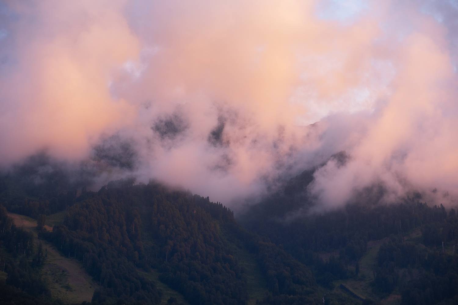 горы, закат, облака, лето, весна, Петрова Анастасия