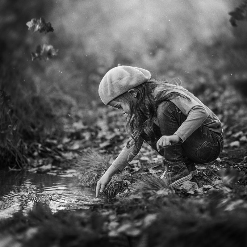 чб осень фото превью