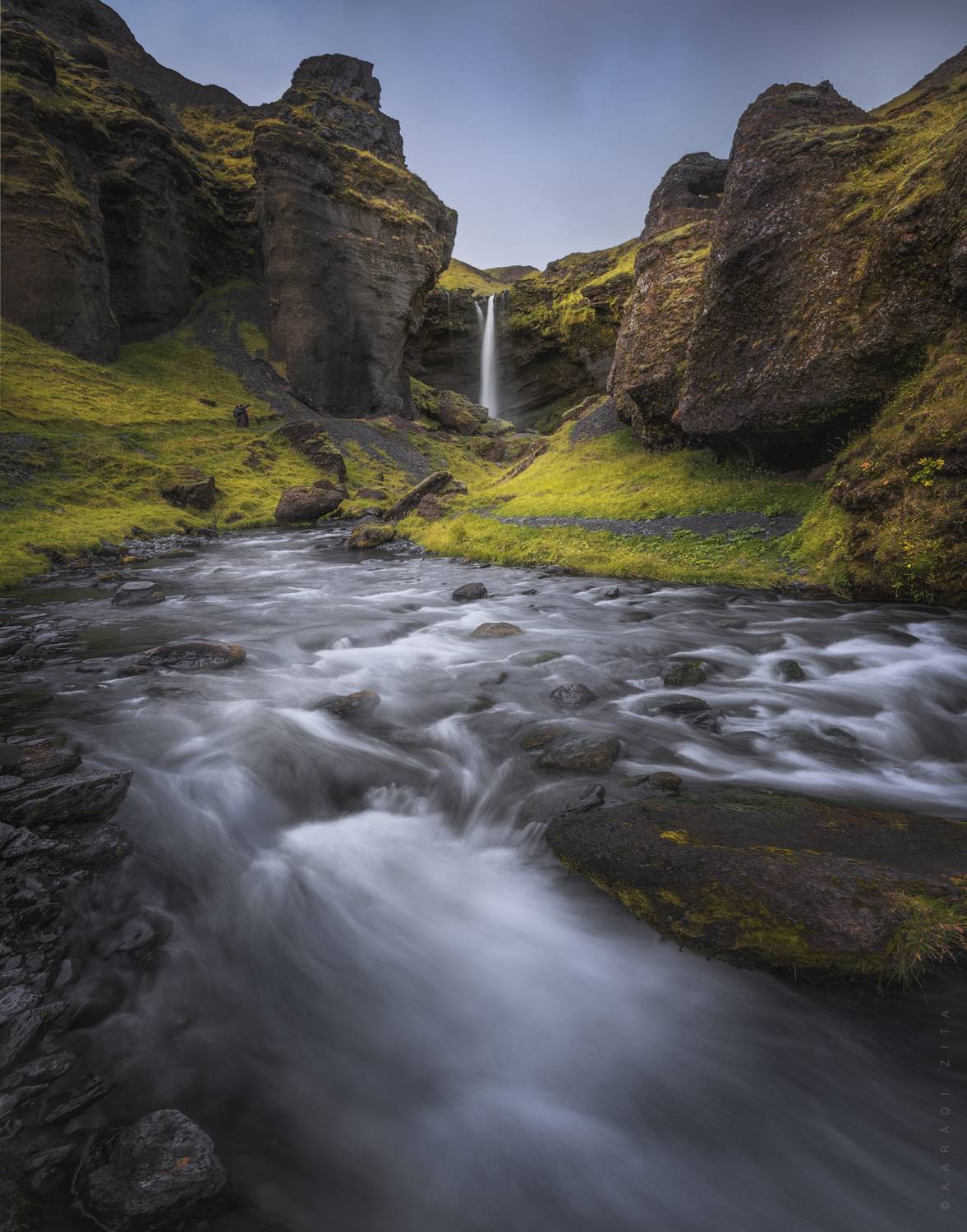 iceland landscape sunset waterfall mountains, Kar&aacute;di Zita