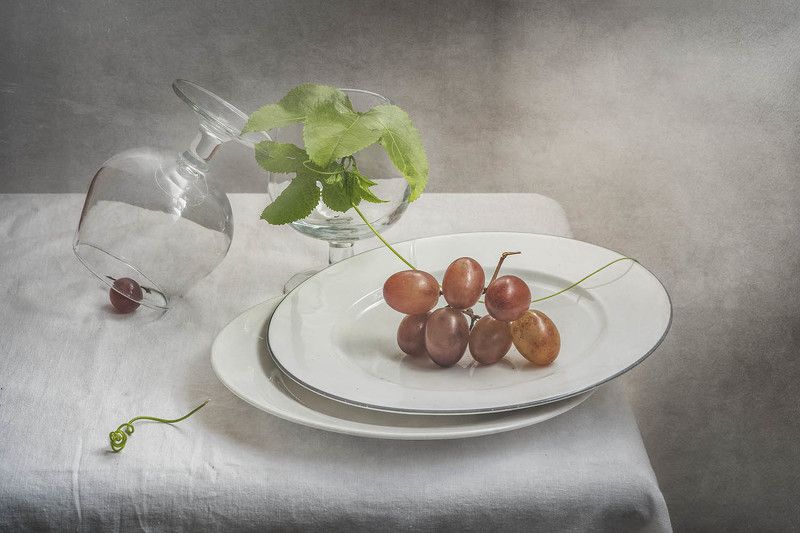 Натюрморт с виноградом фото превью