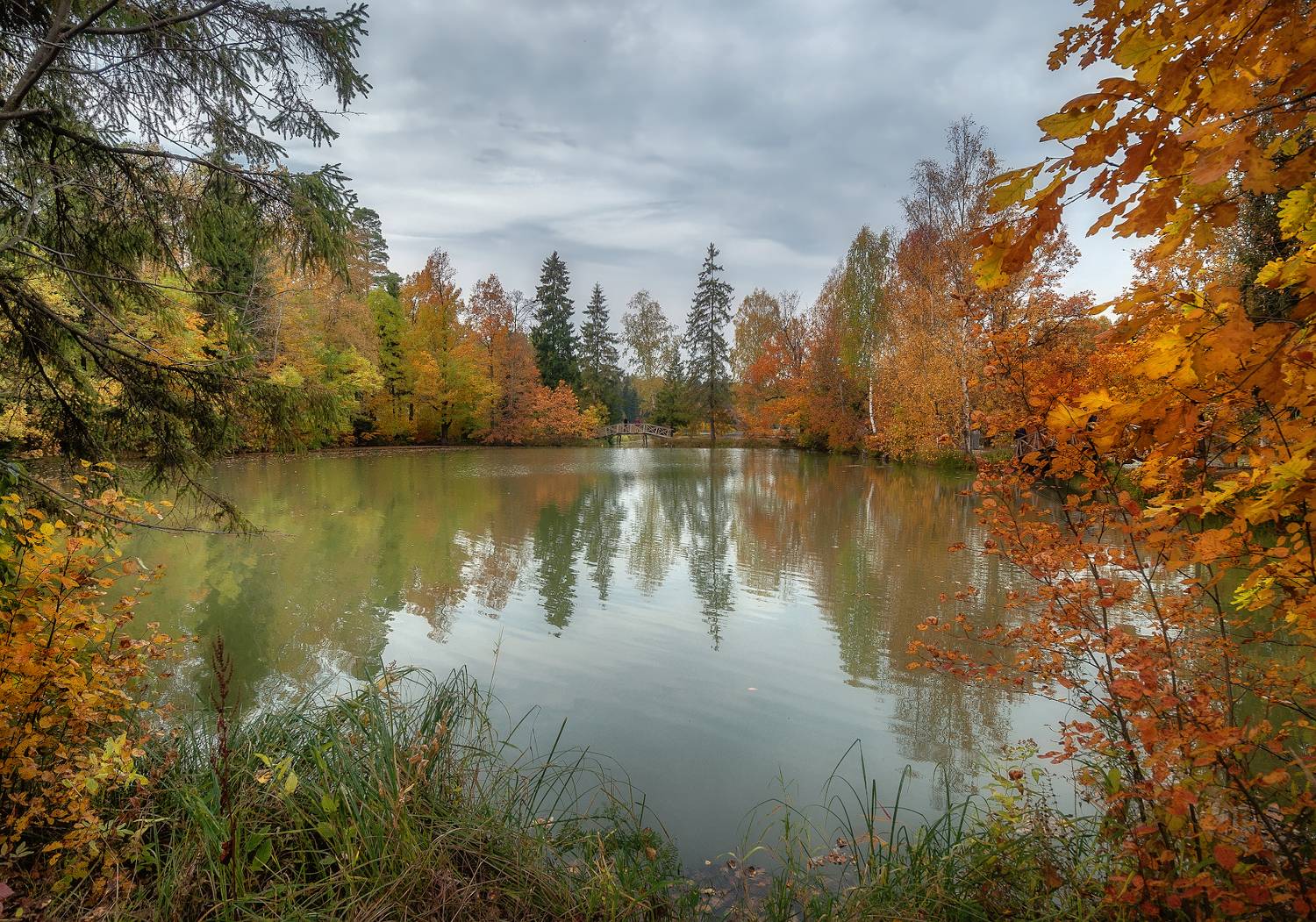 Осень, пруд, абрамцево, мостик, берега., Сергей Аникин