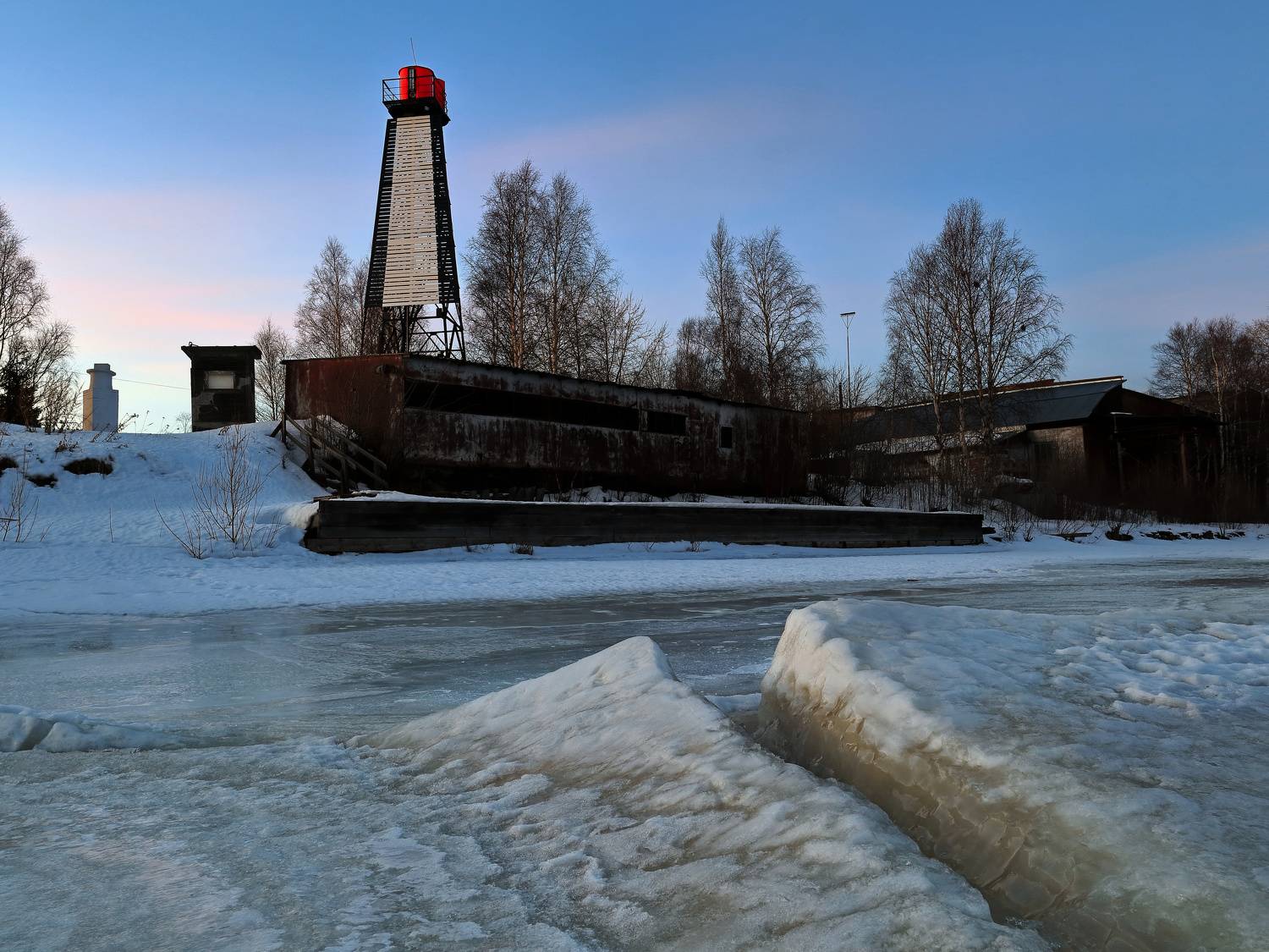 март, природа, река, север, весна, пейзаж, маяк, Титов Александр