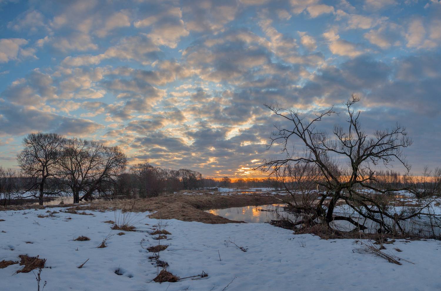 рассвет, река, весна, Свистков Александр