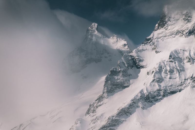 dombay, caucasus, mountains, peak, glacier, landscape, snow, hiking, ice, winter, Домбай. фото превью