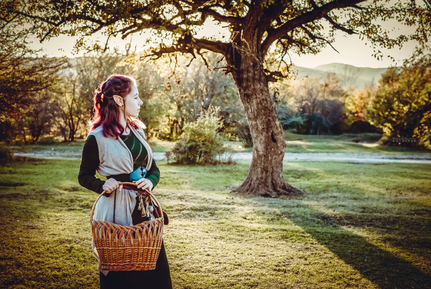 косплей, девушка, эльфийка, лес, равноденствие,  Мариночка