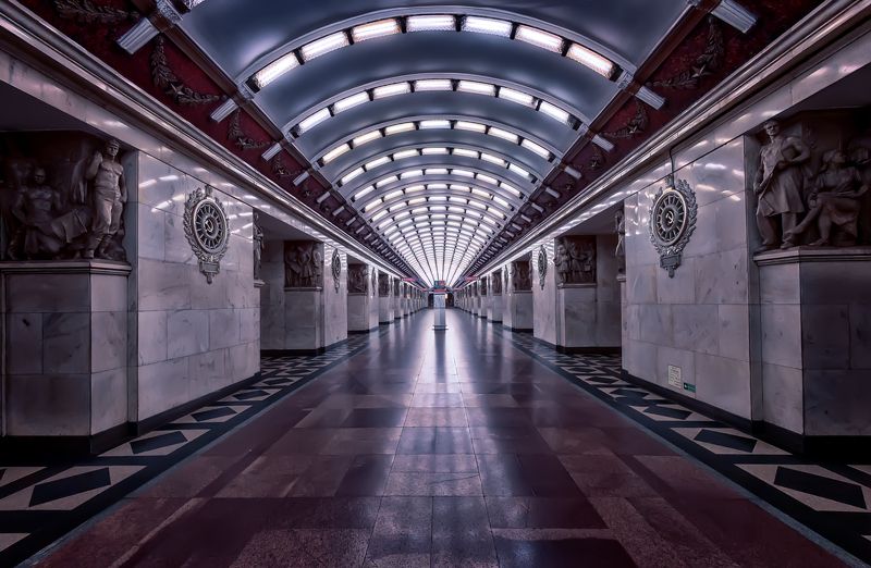 интерьер станция метро город архитектура Нарвская фото превью
