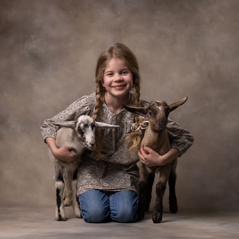 Козлик, козленок, девочка Друзья фото превью
