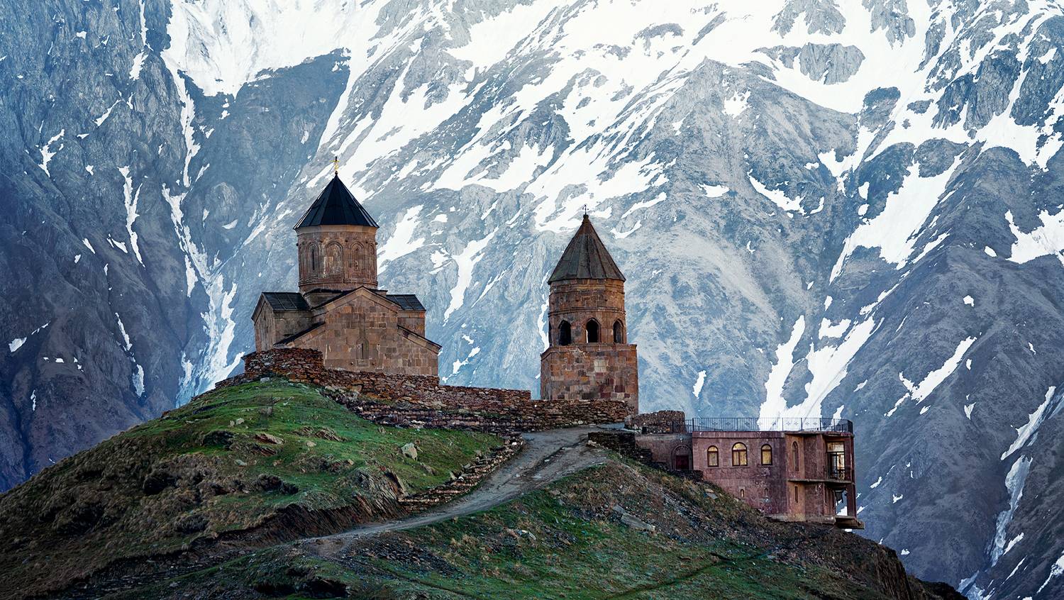 Грузия, Гергети, монастырь, Казбек, Василеня Роман