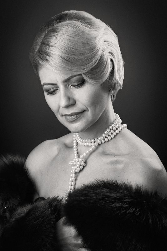 женщина, портрет, стиль, ретро *** фото превью