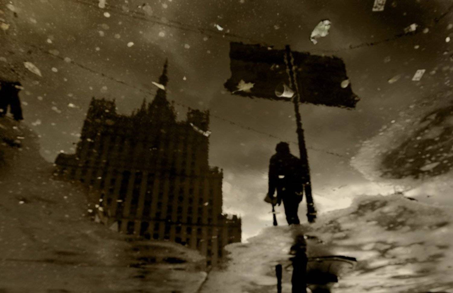 город, осень, отражение, лужа, история, высотка, Татьяна Гориловская