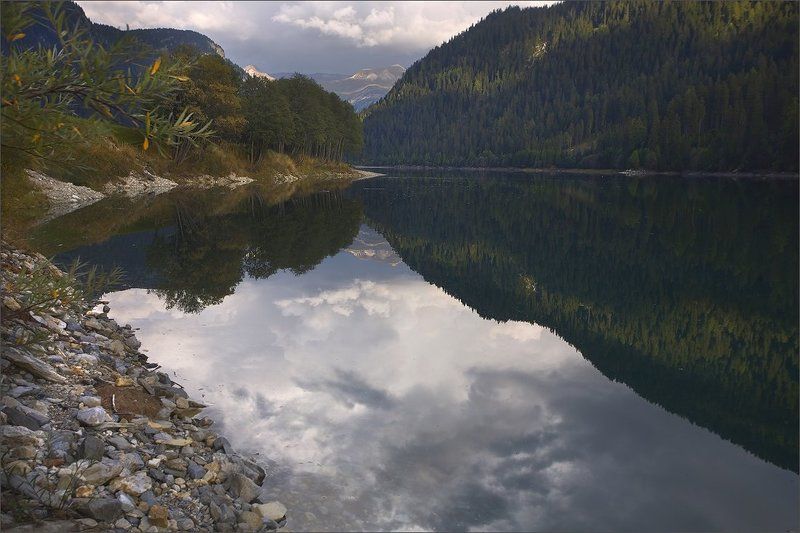альпы, озеро, швейцария Тихим вечером фото превью
