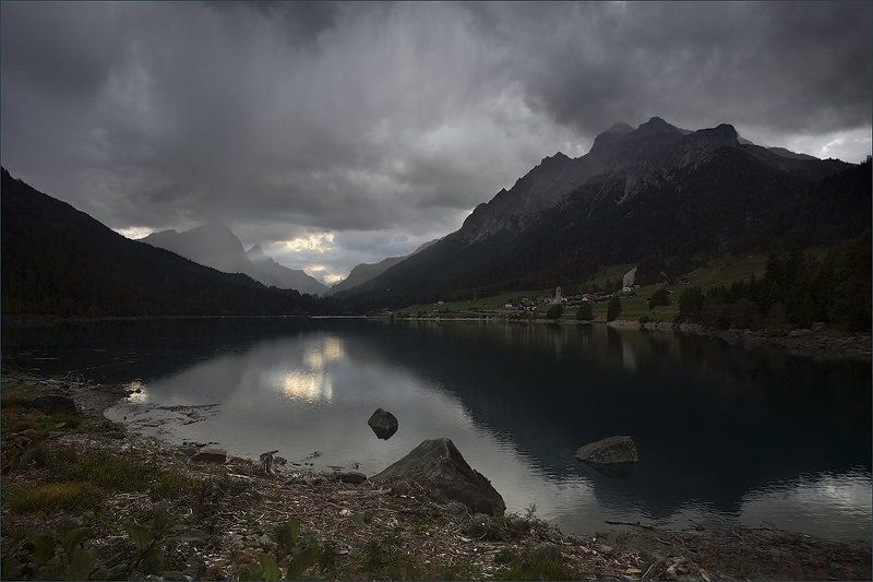 альпы, озеро, швейцария Мгновение света фото превью