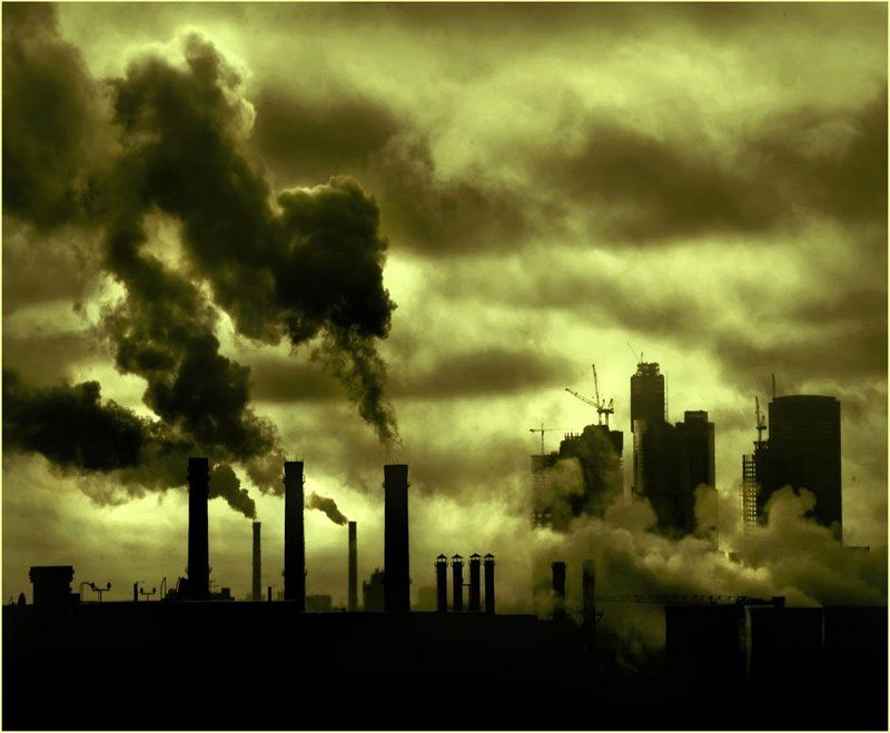 город, дым, пар, гейзеры, трубы \