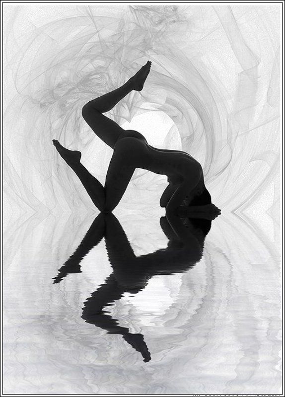 силуэт, абрис, ню, отражения *** фото превью