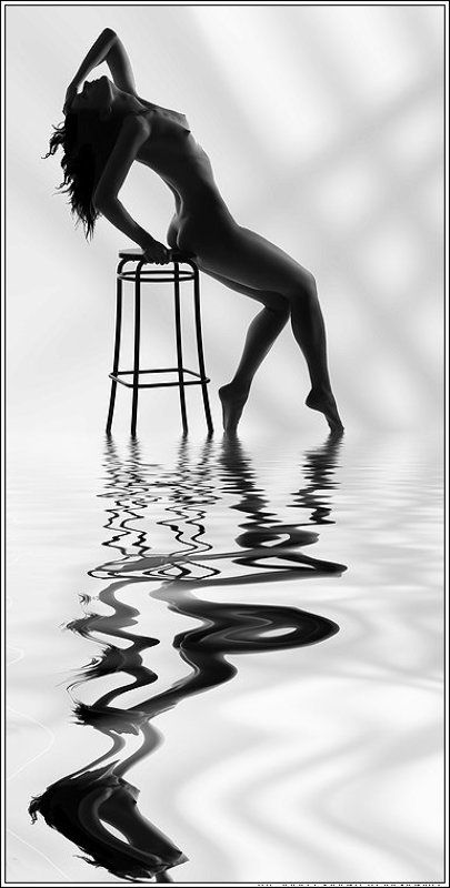 ню, силуэт, отражения *** фото превью