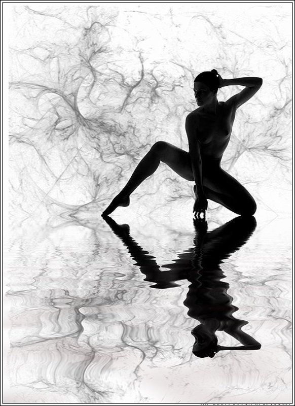 ню, отражения, абрис, силуэт *** фото превью