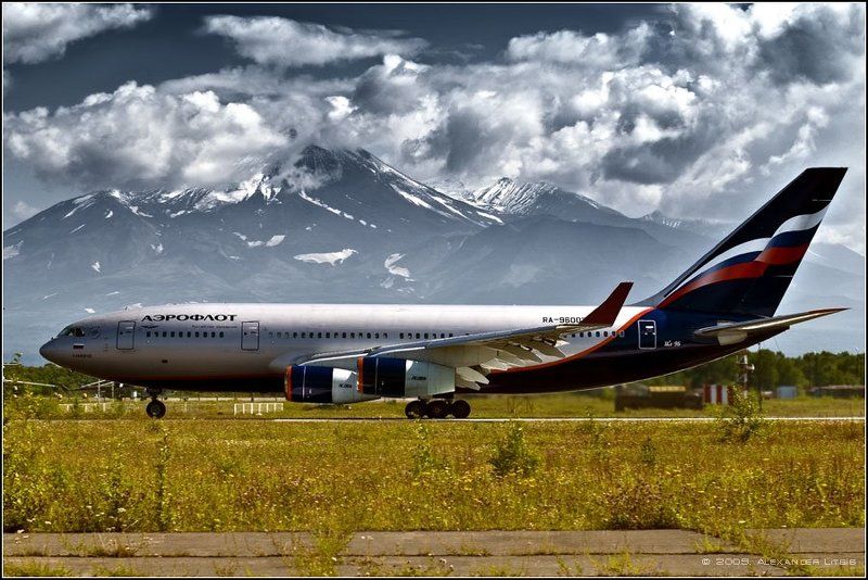лайнер,самолет,ил-96,аэрофлот,горы,вулкан,камчатка Аэрофлот 2 фото превью