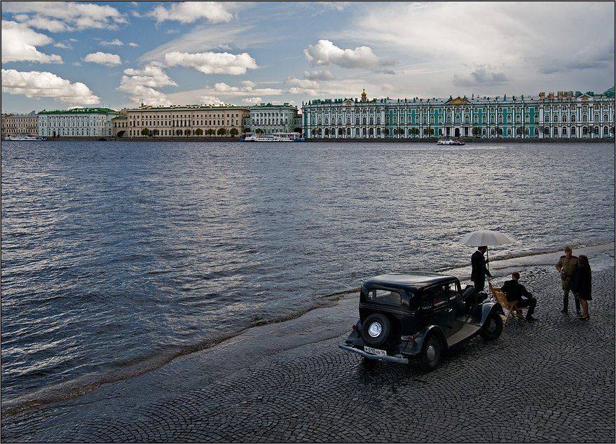 петербург, нева, стрелка, ретро, октябрь, Kirill Shapovalov