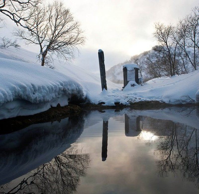 камчатка, пейзаж, вода, снег Камчатский вечер фото превью