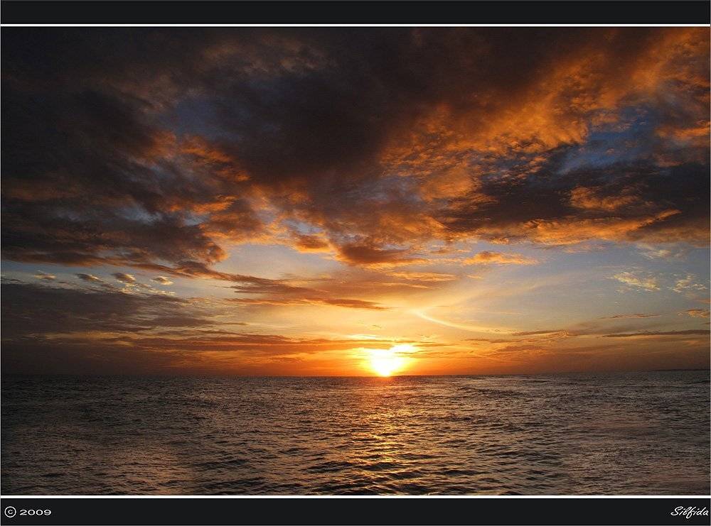 вечер, море, закат, облака, Silfida