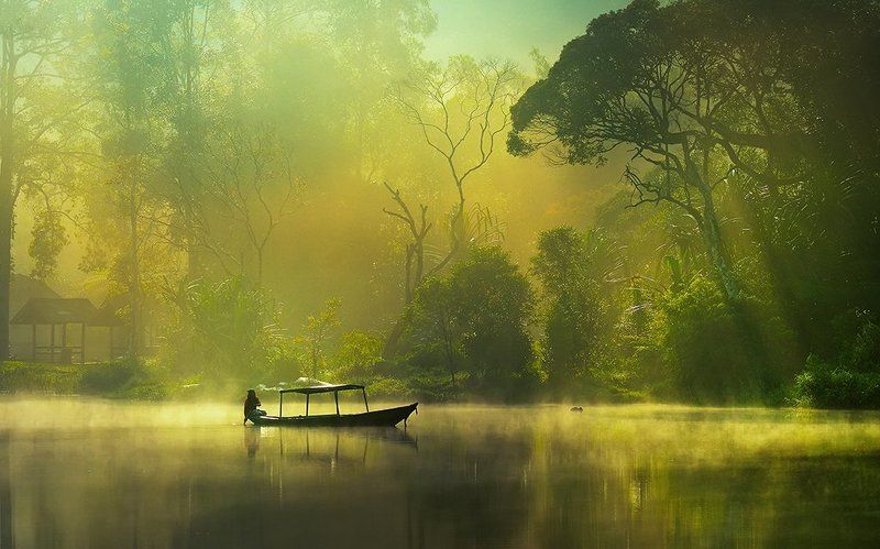 Lake, Morning, Natural light, Nature shades Morning фото превью