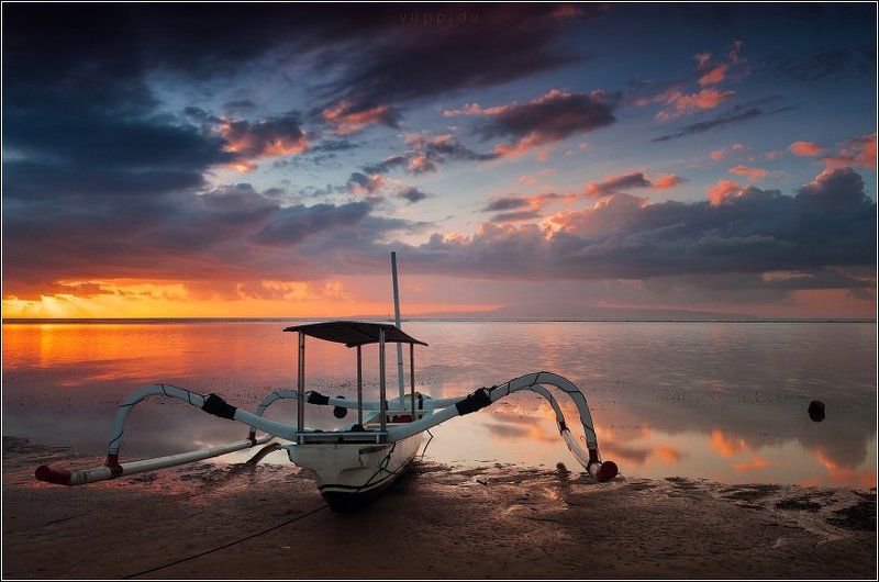 Bali, Boat, Sanur, Sunrise Рассвет в Сануре фото превью