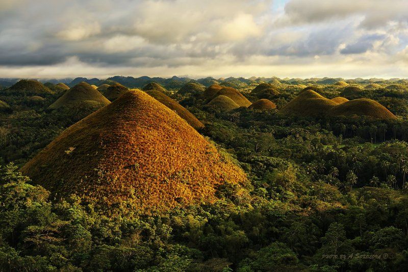 Бохол, Облака, Остров, Пейзаж, Филиппины, Холмы Chocolate Hills. Bohol, Philippines. фото превью