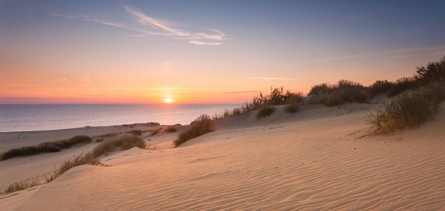 песок дюны рассвет, Кулинич Артём
