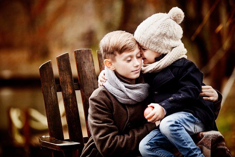 портрет,дети,братья,осень Братья  фото превью