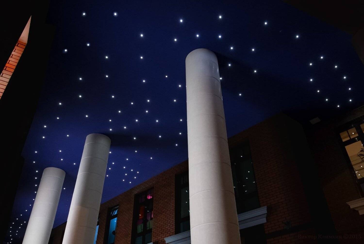 архитектура, звёзды, москва, небо, ночь, столбы, колонны, Виктор Климкин