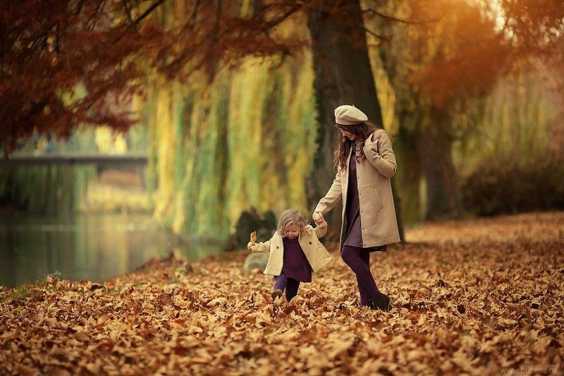 дети, фотография, природа, осень, романтика, женщина, ребёнок Осень фото превью