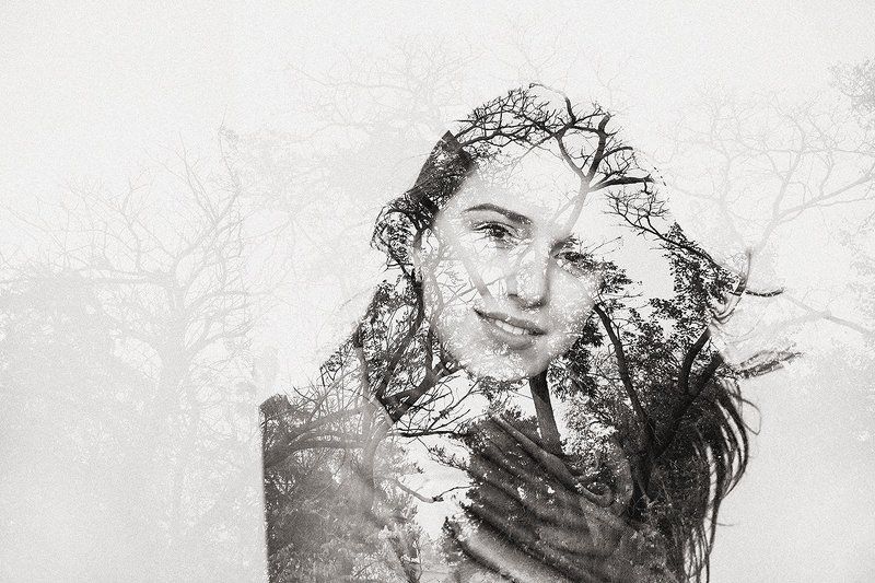 Портрет, женский портрет, чернобелое Елена фото превью