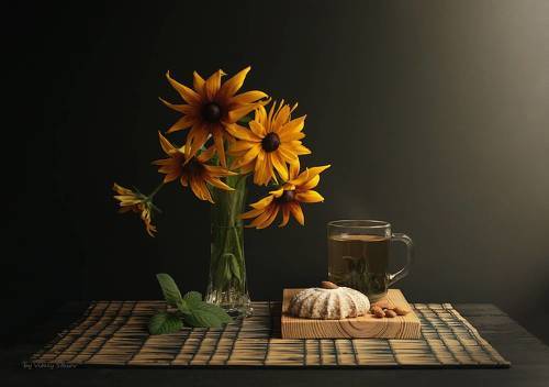 Чай на травах и цветы